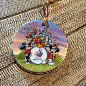 Disney World 1991 Christmas Ornament 1971–1991 Ceramic Mickey 20th Anniversary
